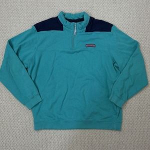 Vineyard Vines By Shep & Ian Sweatshirt Unisex L Tourqouise 1/4 Zip Pullover
